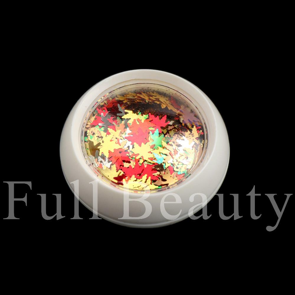 Nail Art Glitter Sequins Thanksgiving Price Autumn Maple Leaf Sequins Multi-color Mixed Nail Art Glitter Powder