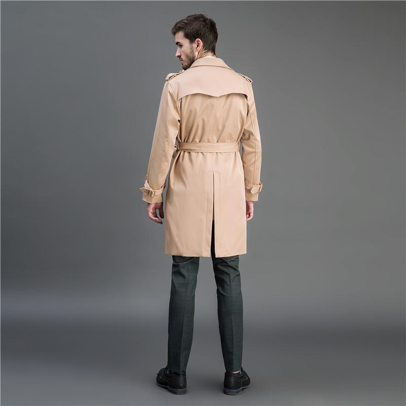 Herr Lång Trench Dubbelknäppt Vår Höst Brittisk Vindjacka