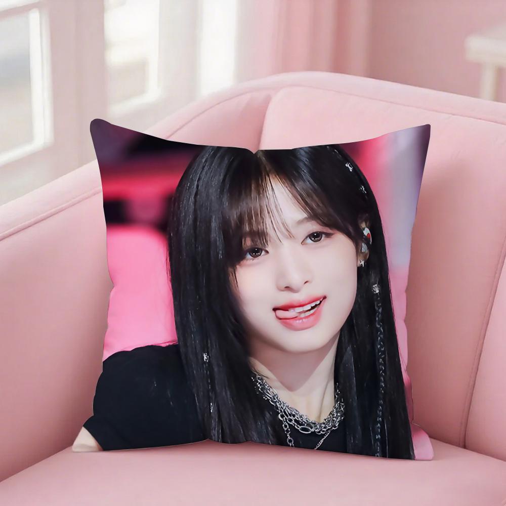 Singer A-Ahyeon Pillow Case Square Double-Sided Printing Short Plush Sofa Cushion Cover Bedroom Bedside Pillow