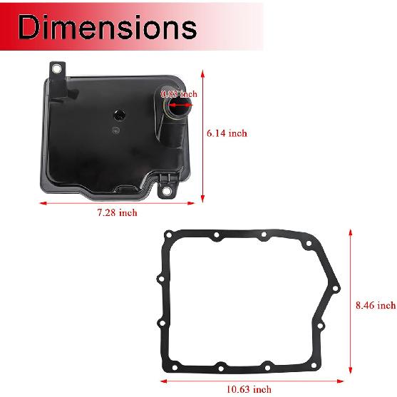 62TE Automatic Transmission Filter with Gasket Fits for Dodge Grand Caravan Avenger Ram ProMaster Chrysler Town & Country 200, Replaces# 68018555AA