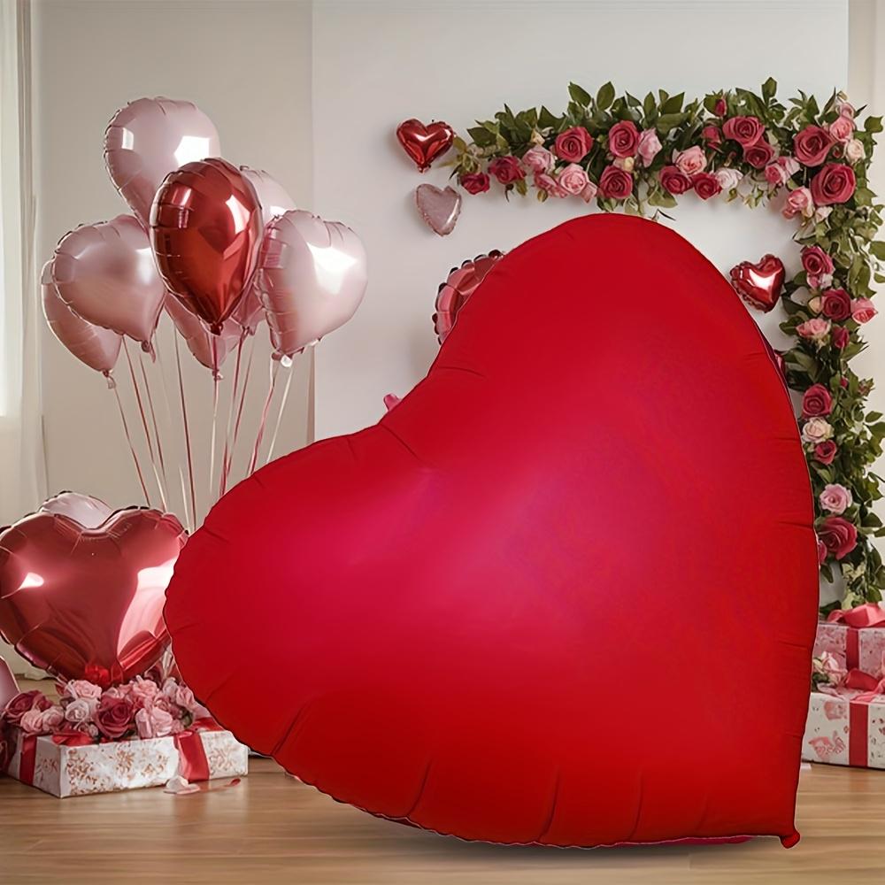 Riesiger, 63 Zoll großer, herzförmiger Aluminiumfolienballon, der für Heiratsanträge am Valentinstag, Hochzeitstage oder als Geburtstagsdekoration verwendet wird