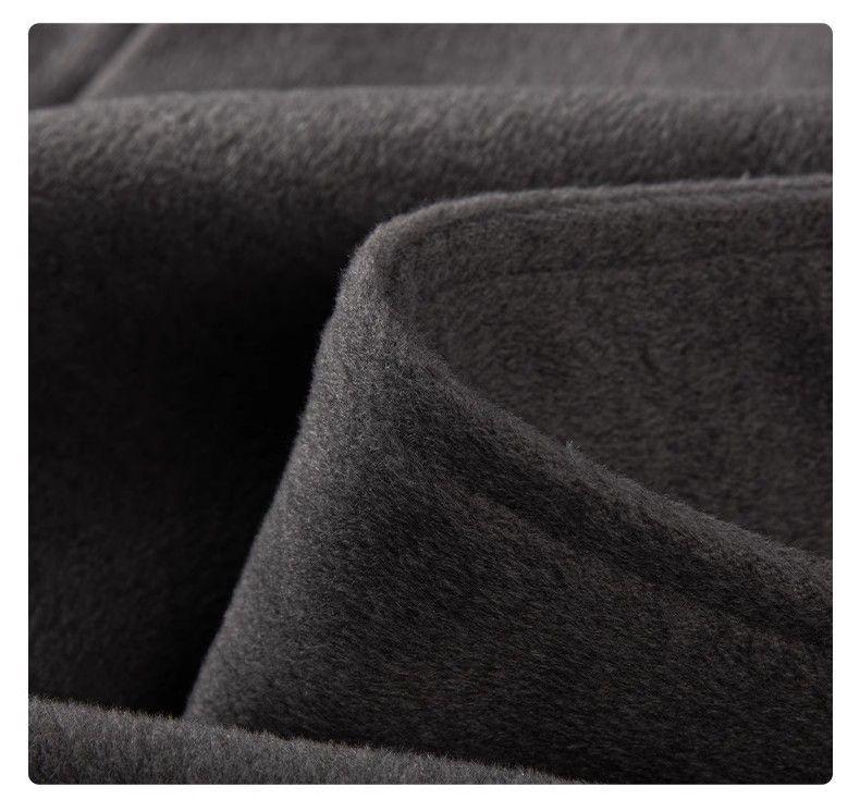 ESMY Women's Grey Woolen Trench Coat - Autumn/Winter Thick Padded Loose Overcoat