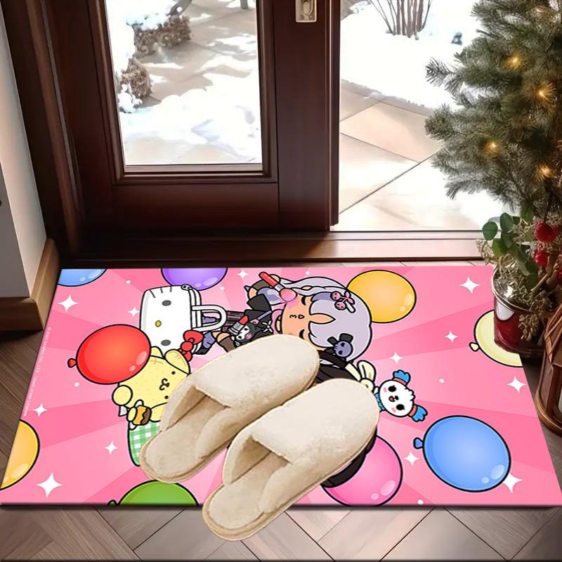 Toca Boca Spielfiguren im Gittermuster Teppich für das Büro, Stuhlunterlage, Dekorations Teppich Wohnzimmer Schlafzimmer Matte, Große Größe Fan Geschenke Weihnachtsgeschenke