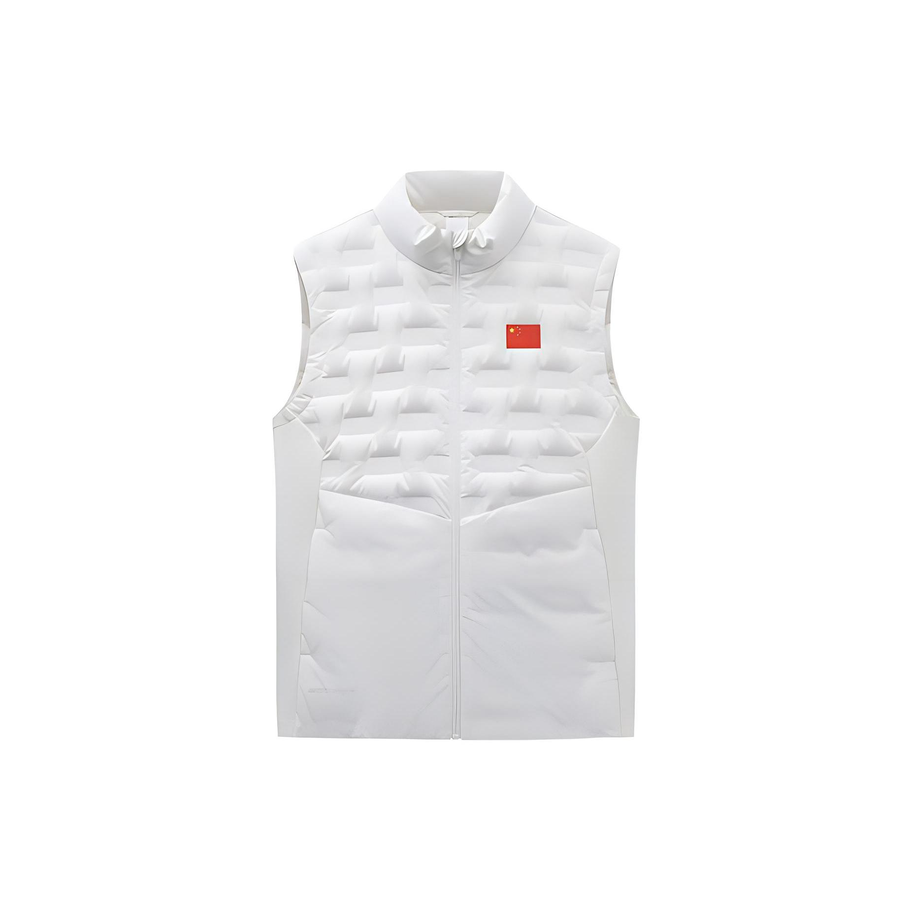 ANTA Champion All Weather Collection Down Vests Men s Papyrus White Stand Collar Moderate Other 152410912-1 2XL