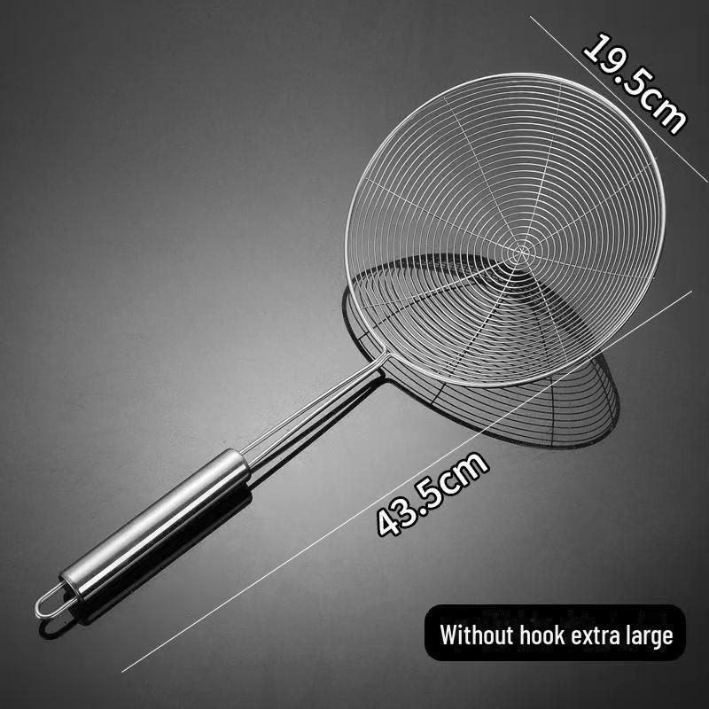 Stainless Steel Kitchen Drain and Frying Spoon - Large Noodle Filter Screen
