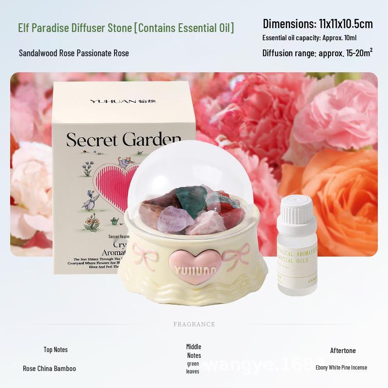Aromatherapy Crystal Stones Flameless Diffuser Gift Box - Long-Lasting & Luxurious Fragrance Ornament