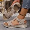 Große Ein-Wort-Sandalen mit Keilabsatz für Damen, leicht und bequem für den Sommer und vielseitige Sandalen für Damen