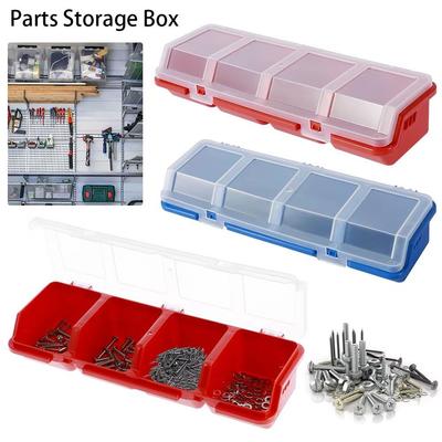 1Pcs with Lid Screw Organizer Box Blue Red Tool Part Container Bin Durable Parts Storage Box