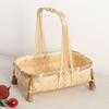 Multi-purpose Retro Bamboo Basket Handmade Small Size Snack Basket Bamboo Woven Tea Basket Snack Fruit Organization