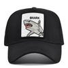 Animal embroidered baseball cap - shark design - mesh visor - curved brim sun hat