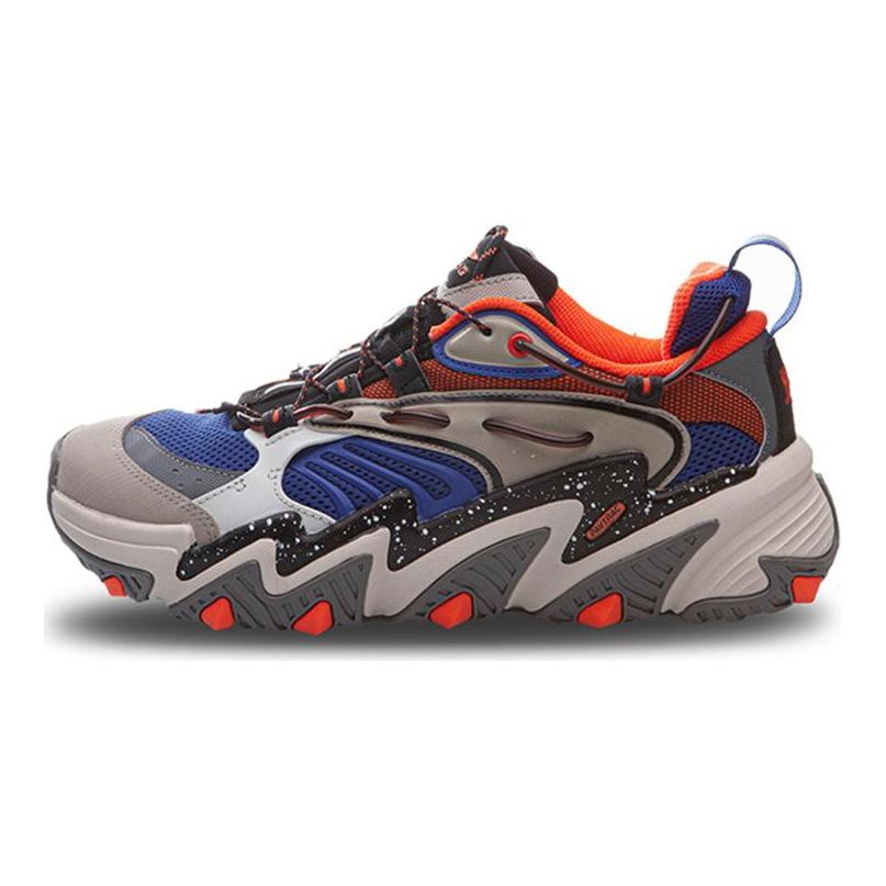 Li Ning X Claw Fabric Cushioning Slip Resistant Lightweight Low top Casual Shoes Women's Khaki Blue AGLQ014-10