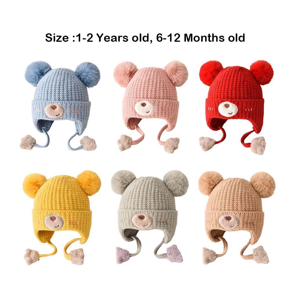 Warm Material Baby Hat Cute Design Ear Protection Hat Children's Woolen Hat  Autumn Season