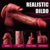 Realistischer Stoßdildo-Leckvibrator, Fernbedienungsdildo mit 9 Vibrationsmodi, 3 Stoß- und Heizmodi, Leckmodus zur Stimulation des Anal-, Klitoris- und G-Punkts