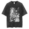 Anime Tomie Junji Ito Vintage Washed T Shirt Japanese Horror Manga Men Women T-shirts Casual Cotton Short Sleeve Tees Streetwear