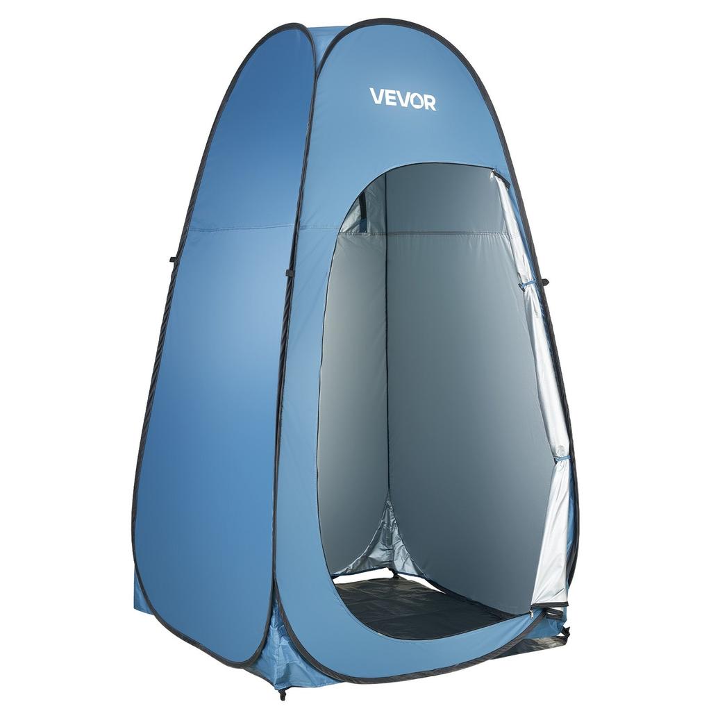 Pop Up Shower Tent, Instant Portable Privacy Tent Changing Room with Hanging Bag, Ground Stakes, Ropes, Carry Bag, 190T Polyester with Silver Coating,