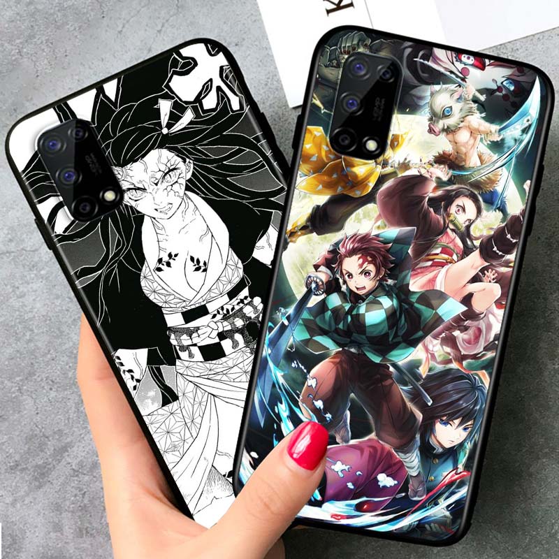 Demon Slayer Anime for OPPO Realme V15 X5 X3 X50 X7 X2 C17 C11 C3 C2 7 7i 6 6S 6i 5 Narzo 20 Pro Black Phone Case