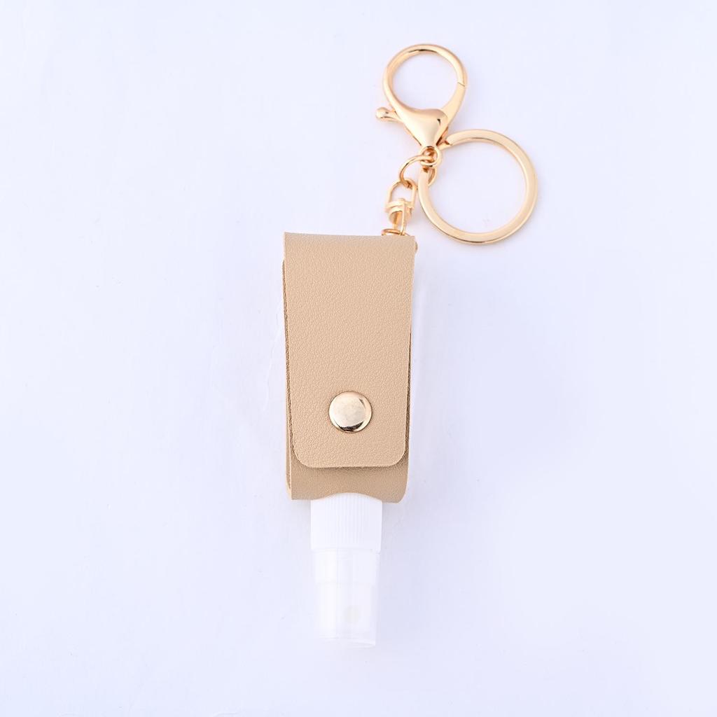 T-Shaped Leather Hand Sanitizer & Perfume Keychain Case with Spray Bottle