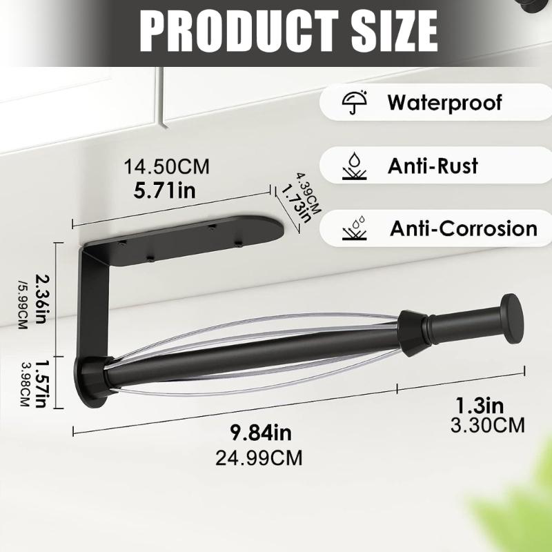 Modern Dampening System Under Shelf Kitchen Organizers For Paper Towels Aluminum Foils Rolls Rustproof Nonrust Steel Wall Mounted Dispenser
