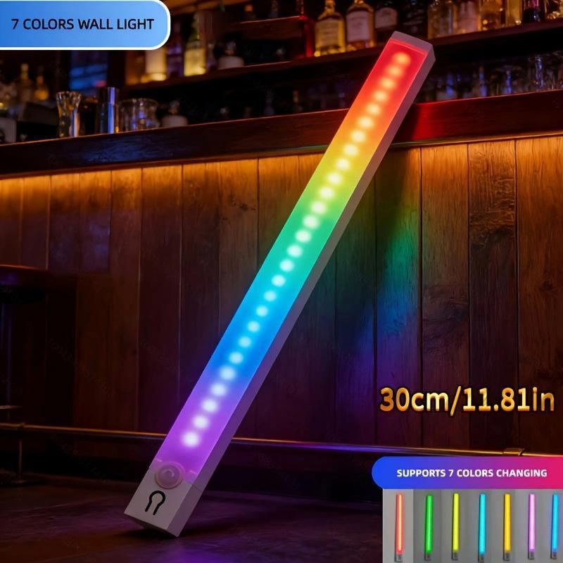Rgb Ambient Sensor Light - Rechargeable Magnetic Wall Lamp Mood Ambient Light For Cabinet Hallway Stair