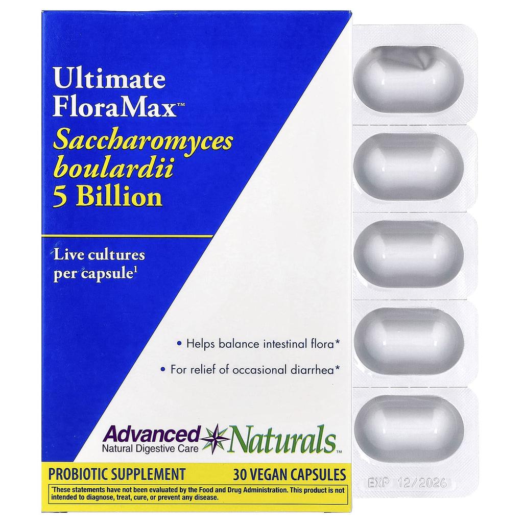 Advanced Naturals Ultimate FloraMax™, Saccharomyces Boulardii, 5 Billion, 30 Veggie Capsules