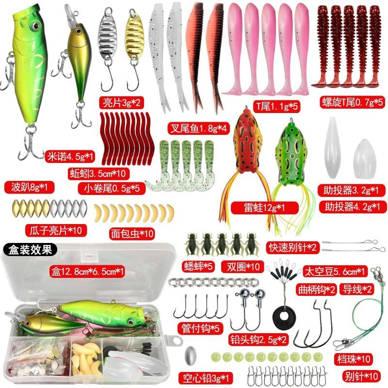 Fishing Lure Set Freshwater Saltwater Bait Minnow Spoon Soft Hard Frog Bass Trout Pike