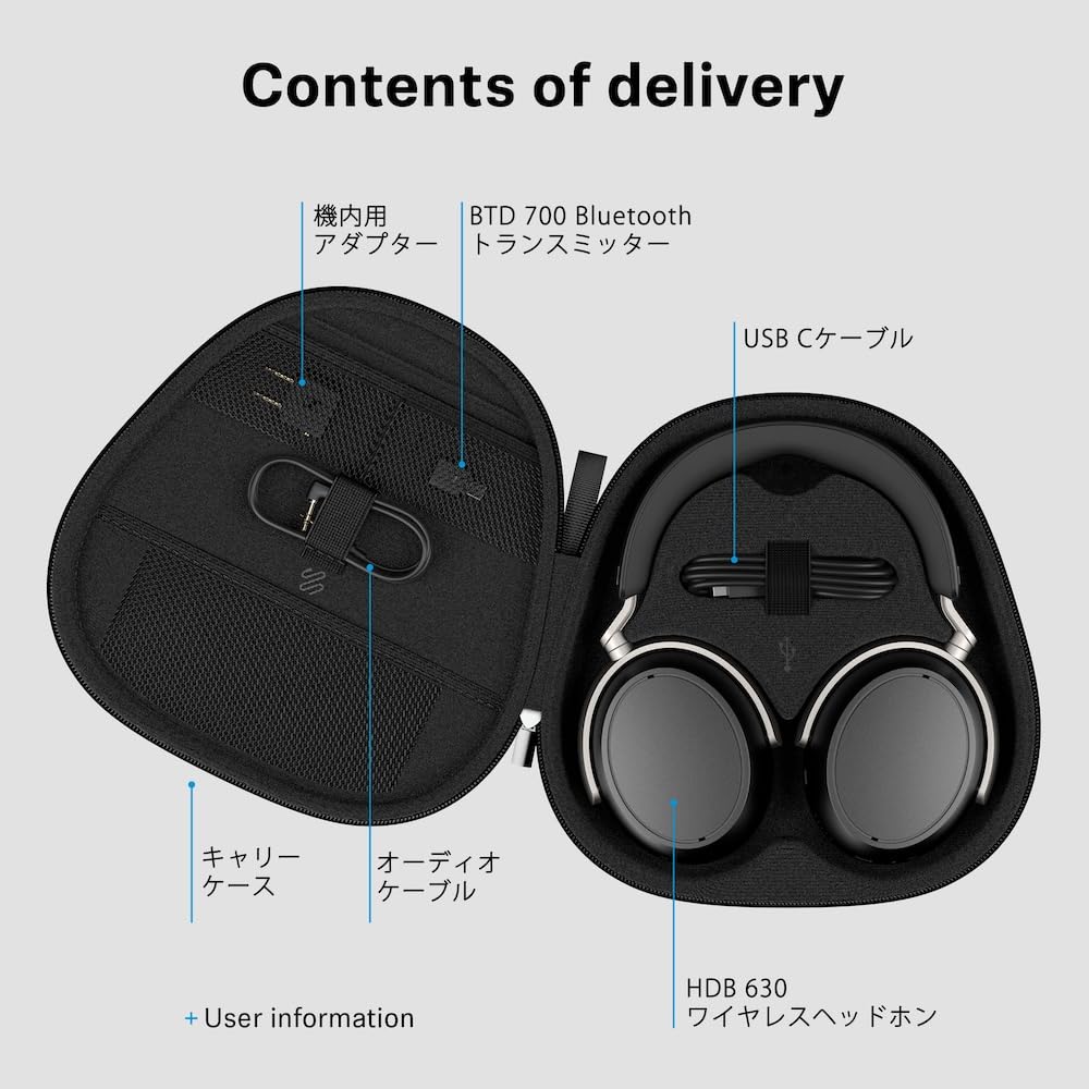 Sennheiser HDB 630 Wireless Bluetooth Headphones with Noise 60 Hours of and BTD 700 Bluetooth Audio Support High-Performance Drivers, Cancellation,