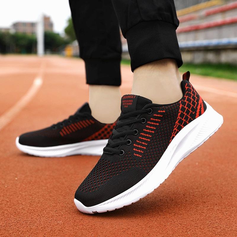 Mesh Breathable Sneakers Autumn Shock Absorption, Light and Comfortable Soft-soled Casual Running Shoes, Black ******** Rope Running Shoes