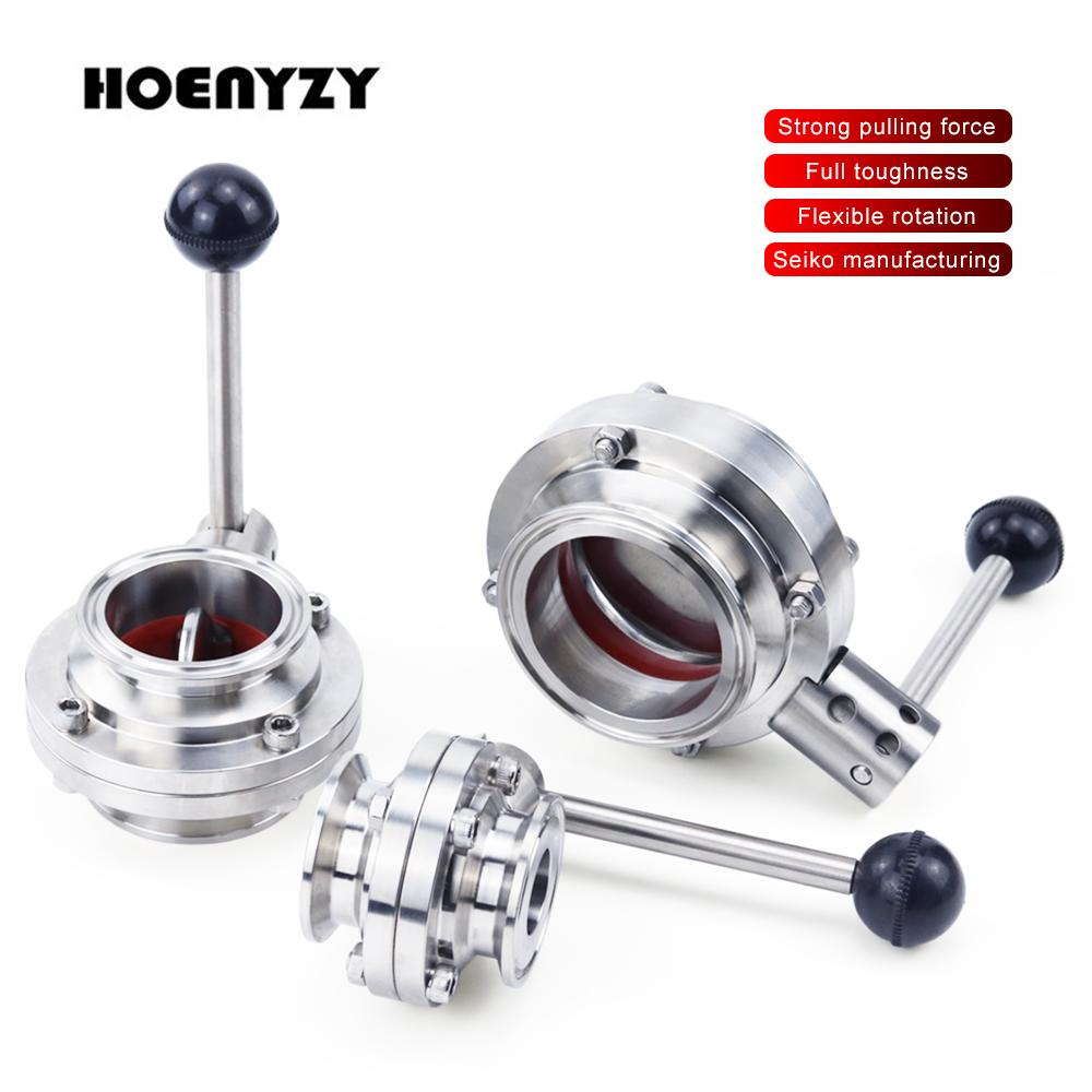 

3/4“ 1” 1-1/2 2 19/32/25/38/51/63mm Stainless Steel 304 Sanitary Butterfly Valve Tri Clamp 50.5/64/77.5mm Homebrew Beer Dairy 38mm Ferrule 50.5