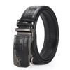 Men's High-End Crocodile Pattern Leather Belt with Alloy Automatic Buckle, Perfect for Business Wear