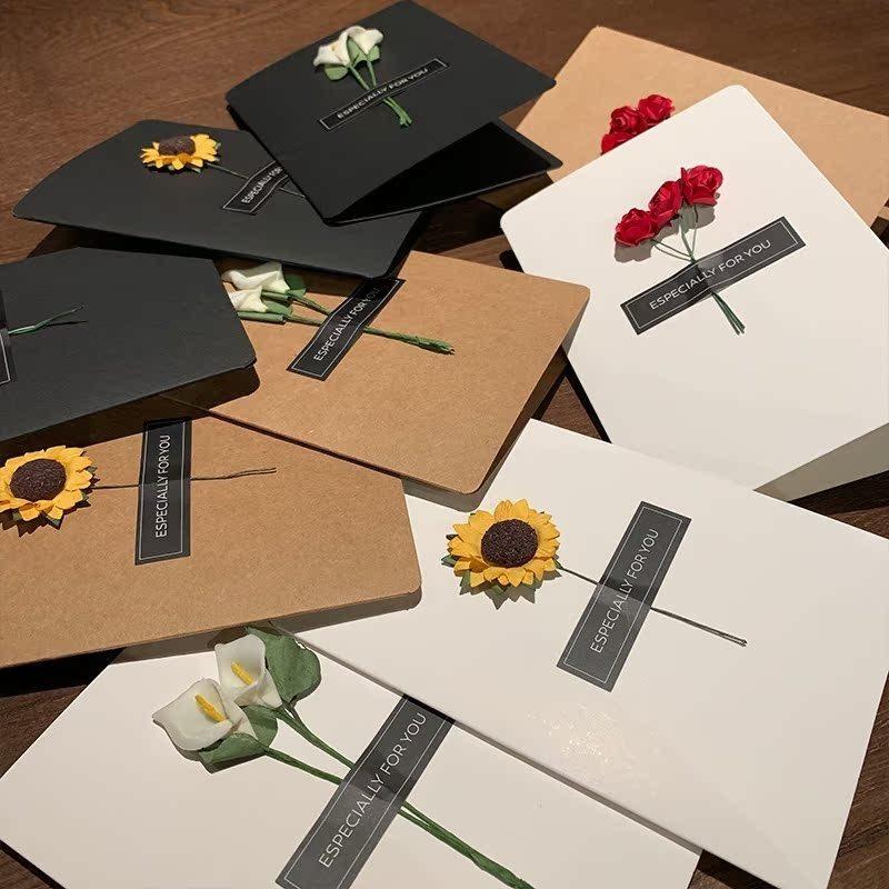 

24 Pack Folding Card Eternal Flower Bundle Postcard for Graduation Wedding Valentine /Teacher S Day Thank You Card Blessing Gift