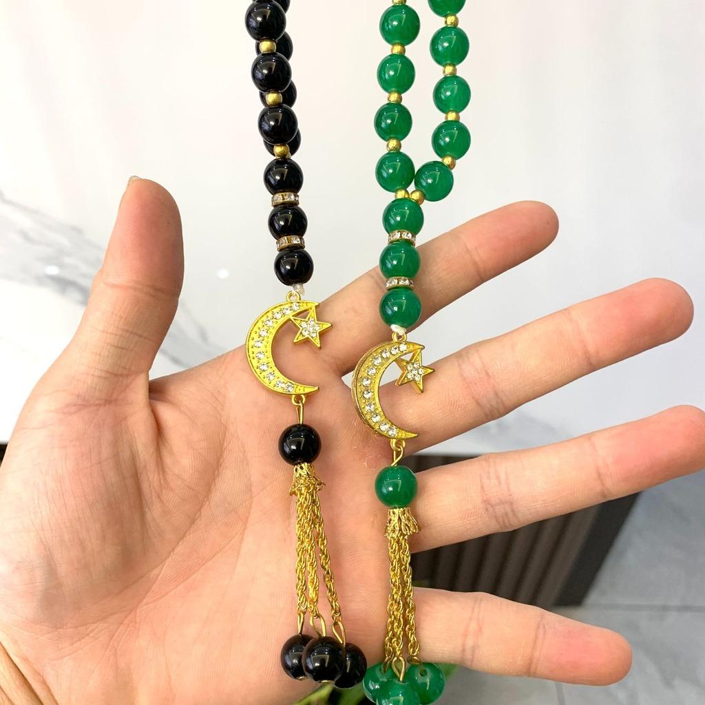 Tasbih Rosary Bracelet Ethnic Moon Star Bracelet Glass Beaded Bracelet Original Ethnic Jewelry For Prayer Counting Travel
