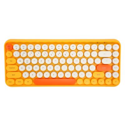 Wireless Bluetooth Keyboard Multifunction Stylish Ergonomic Design 84 Keys Round Keycaps Keyboard