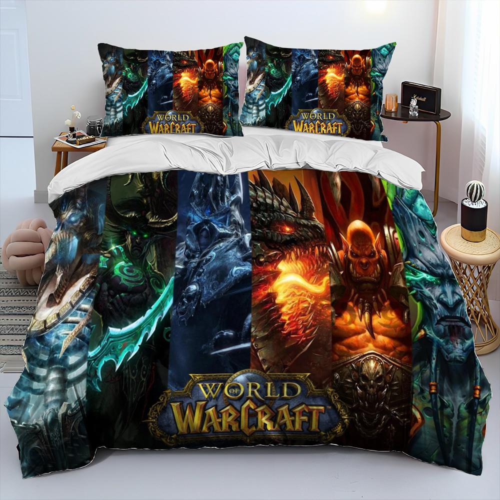 World of Warcraft,WOW ,Game Gamer Comforter Bedding Set,Duvet Cover Bed Set Quilt Cover Pillowcase,king Queen Size Bedding Set