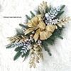 Yunhui Christmas Stair and Door Hanging Wreath - Festive Mantle and Staircase Decoration with Simulated Flowers