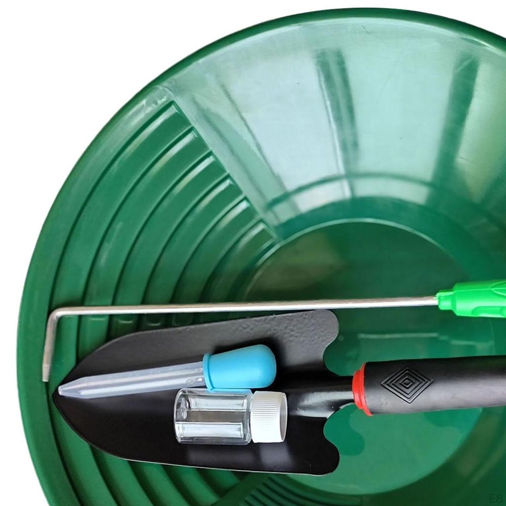 15 inch Gold Panning Pan Collection Tool Inside Bends Portable Hobbists with Bottle and Tube Outdoor