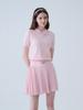 Road Roar Metal Logo A-Line Pleated Skirt Pink