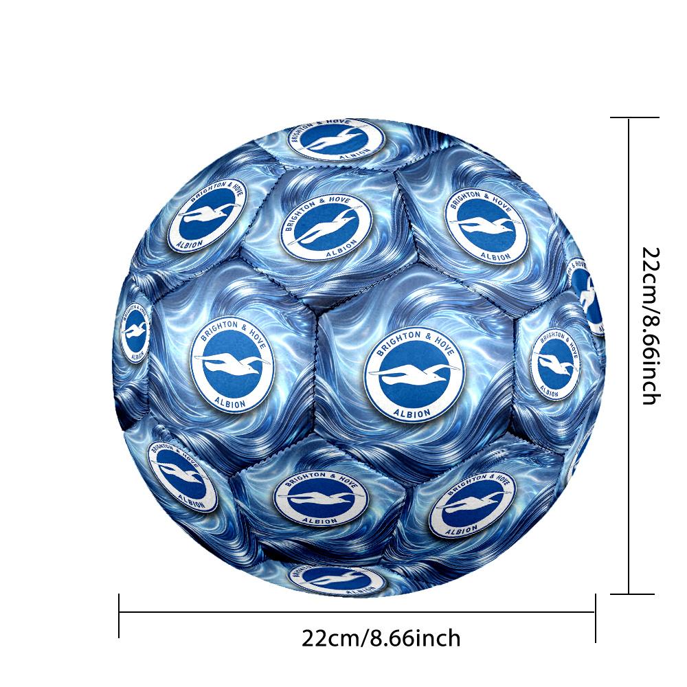 Brighton & Hove Albion FootballPrinted Size 5 Soccer Blbion Football, Anti Slip Adult Match Football Souvenir for Football Fans