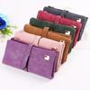 Women's Wallet Long Design Wallet Two-fold Multicolor Clutch Drawstring Nubuck Leather Zipper Women's Wallets Fashion
