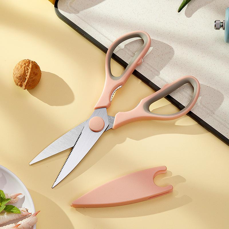 Multifunctional Stainless Steel Kitchen Scissors: Ideal for Fish, BBQ, Chicken Bones, and Walnut Cracking