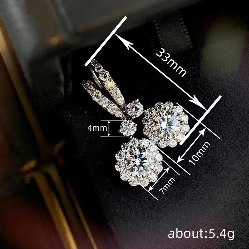 Floral Geometric Earrings, Exquisite And Fresh Zircon Earrings For Women, Daily Accessories
