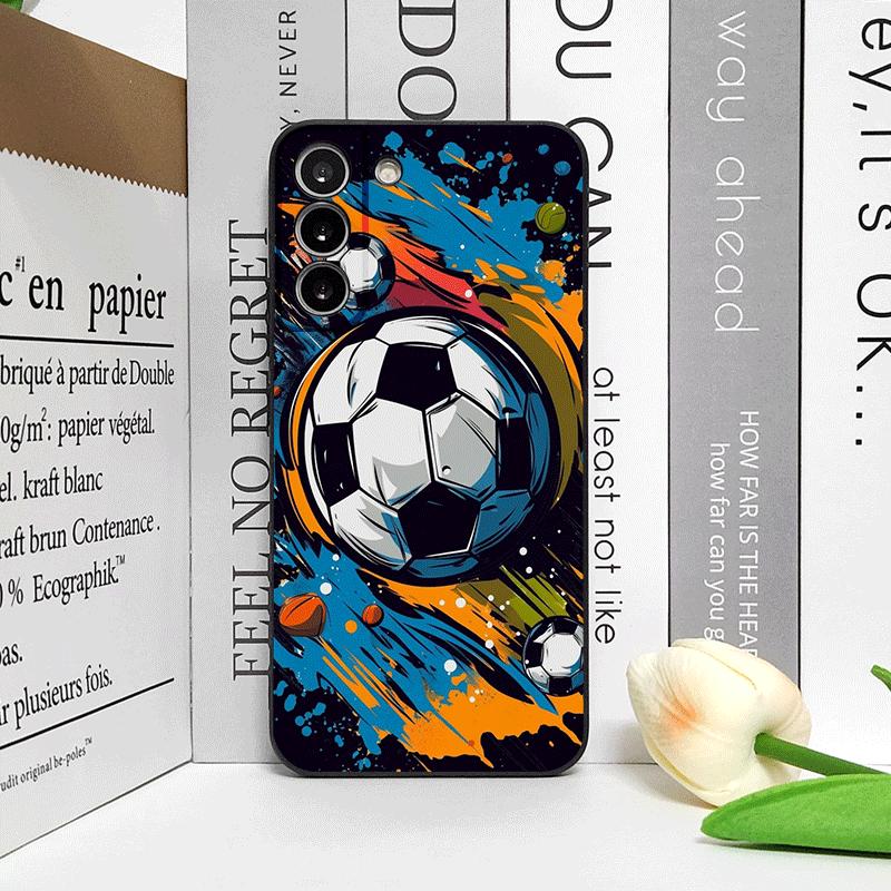 Kreative Blitz-Fußball-Handyhülle für Samsung Galaxy A56 A14 A55 A16 A54 A36 A53 A52 A51 A50 5G Mattes Weiches Cover
