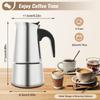 Moka Pot Stainless Steel Coffee Pot Stovetop Espresso Maker Percolator Italian Coffee Maker 200ml/7oz/4 Cup W/Electric Stove