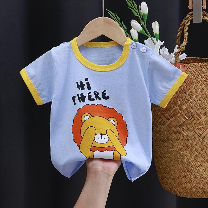 Kinder-Cartoon-Baumwoll-T-Shirt: Kurzärmliges Sommeroberteil für Jungen & Mädchen, Neuer koreanischer Stil