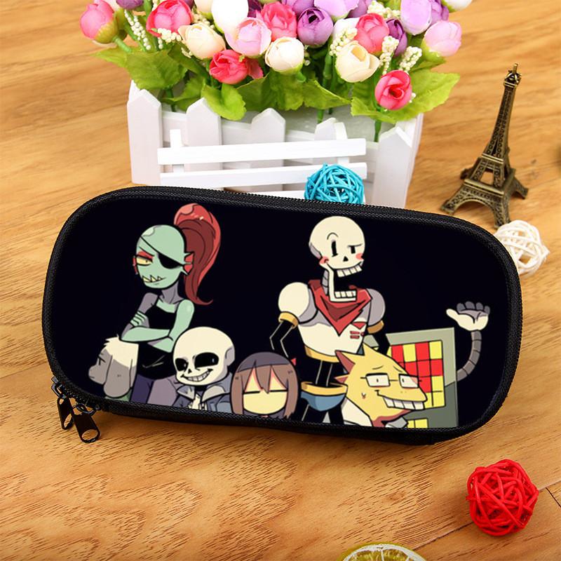 Undertale Pencil Case Large Capacity Nylon Organizer For Students And Artists