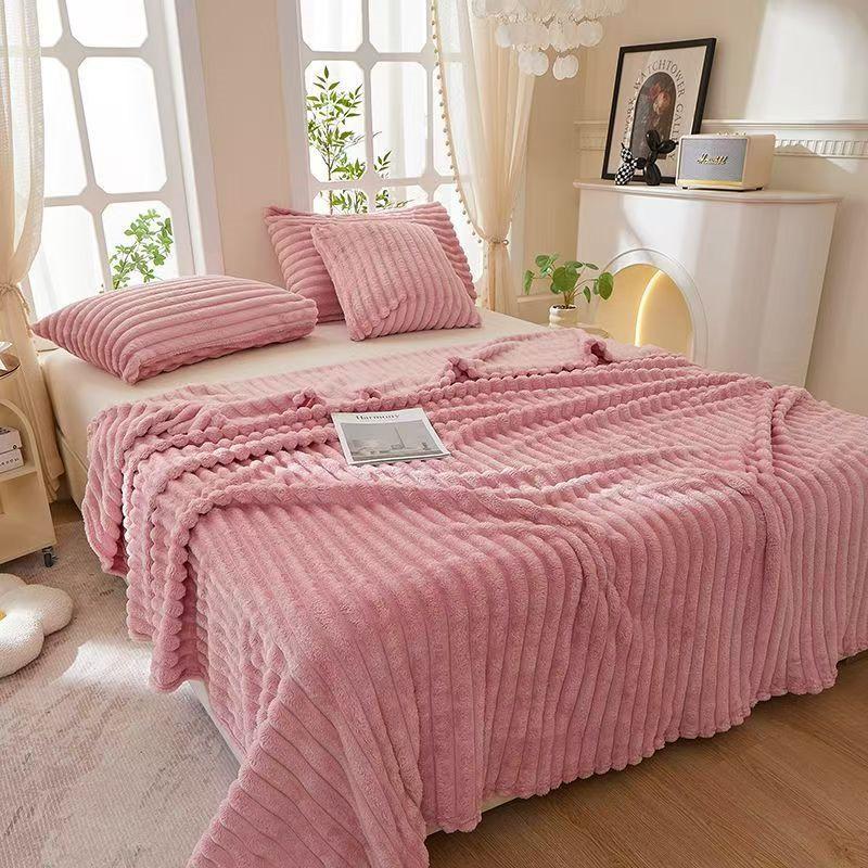 2026 Künstliches Kaninchen Plüsch Warme Decke für Bett, Weiche Korallenfleece Sofa Überwurfdecke Bequemes Verdicktes Bettlaken