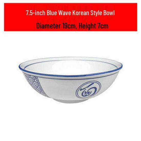 Японская сине-белая керамическая фарфоровая миска: Миска для лапши, супа или риса в ретро-стиле, с подглазурной росписью