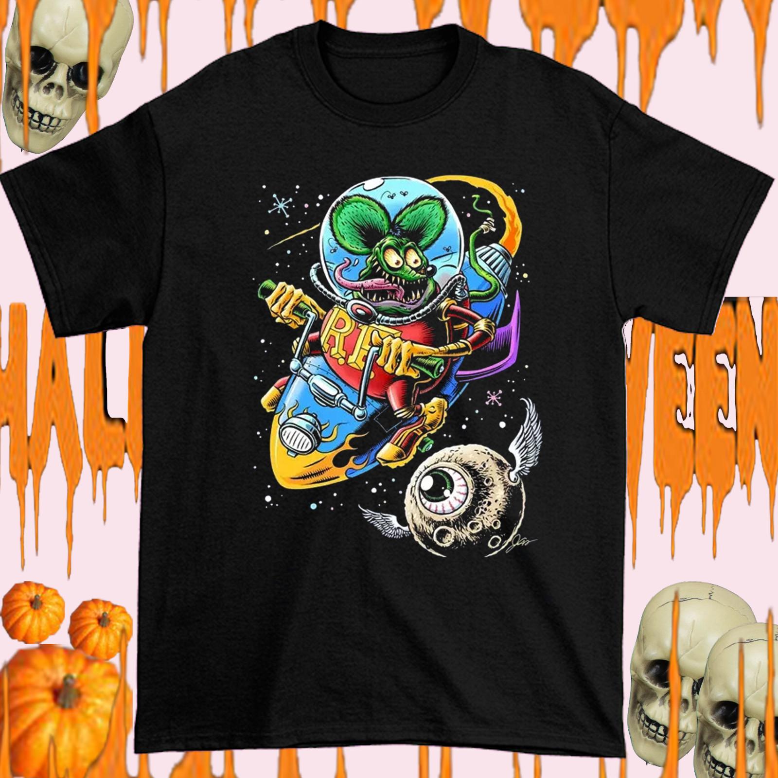Ed Roth Rat Fink Happy Black Cotton All Size Shirt UNISEX L