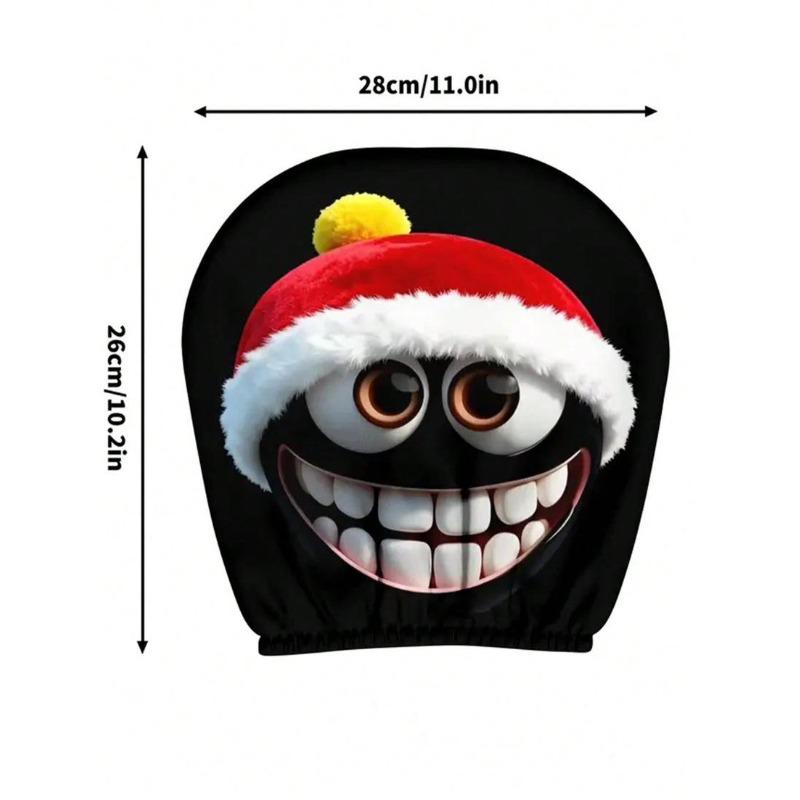 2PCS Funny Cartoon car headrest Cover, Cute Funny Eyes, Suitable for Halloween, Christmas car Universal Elastic Models Funny Decoration