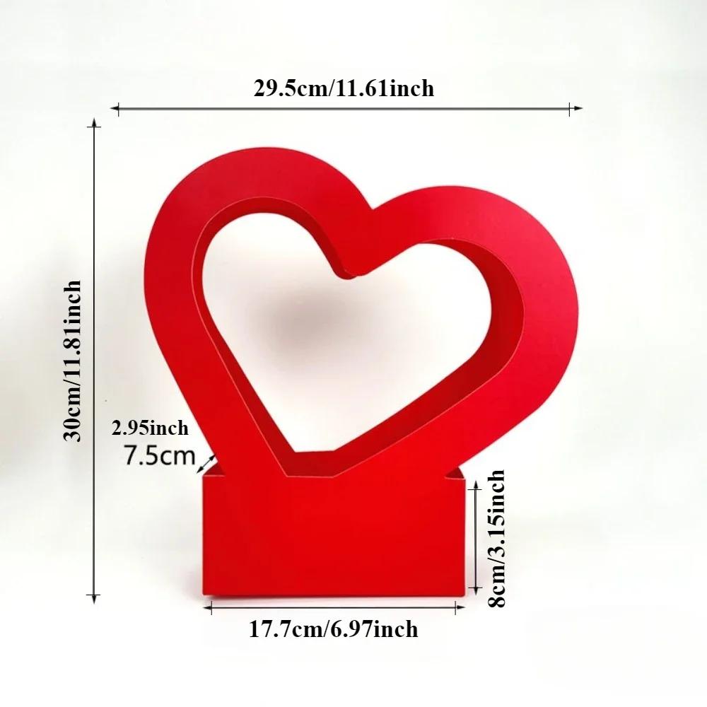 

Цветочная сумка-тоут Love Hollowed Out Handheld Flower Box Flower Arrangement Box Bouquet Packaging Paper Box Gift на День святого Валентина 10pcs красный