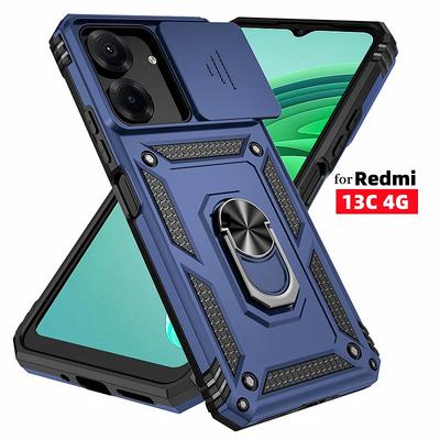 Pouzdro pro Xiaomi Redmi 13C 4G Pouzdro Magnetický držák do auta Prsten Pancéřovaný zadní kryt Redmi13C Redmy 13C 13 C C13 4G Kryt s ochranou objektivu